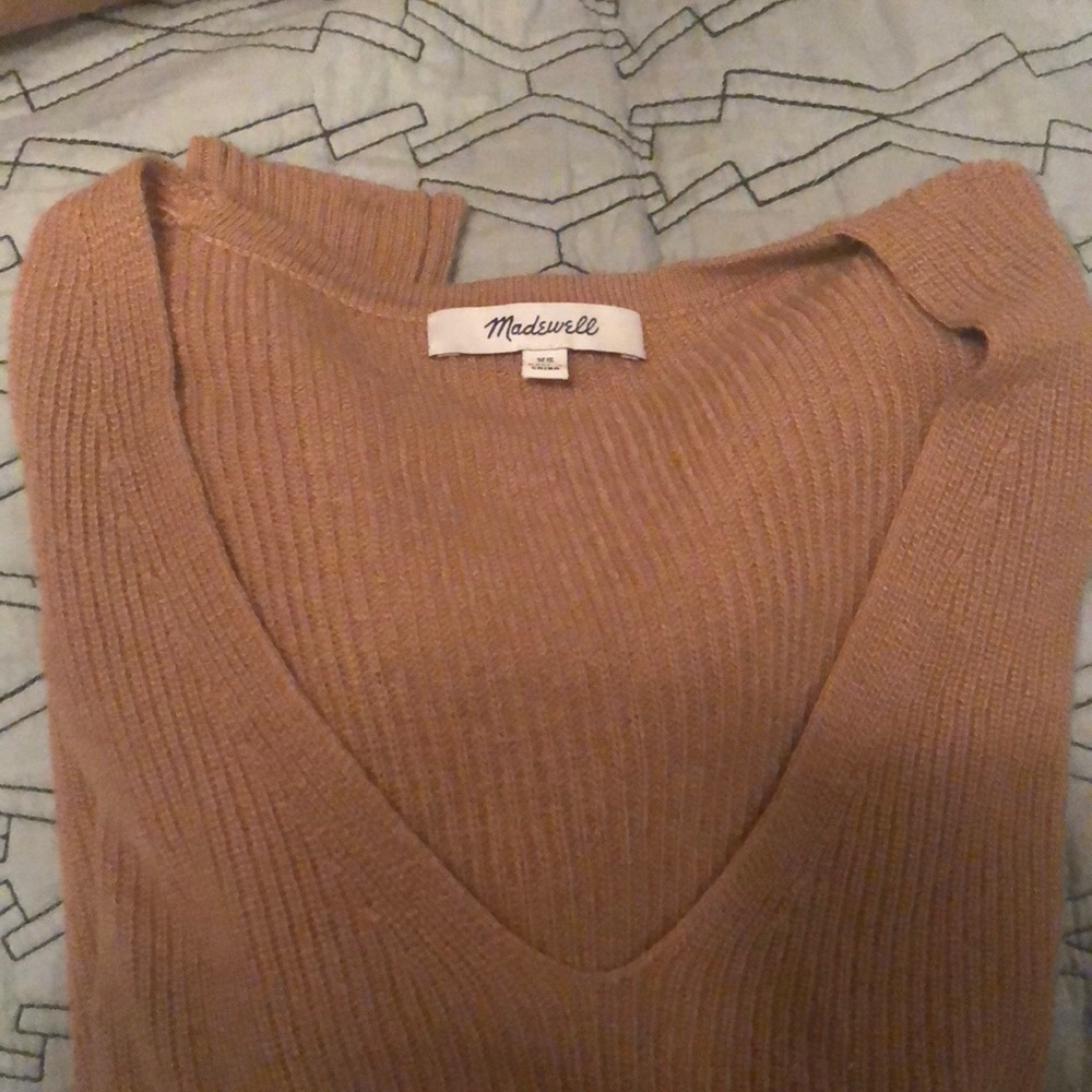 Madewell camel stepped helm sweater